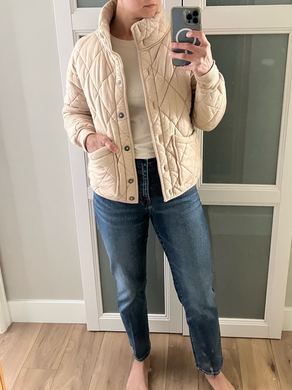 wild fable Quilted Puffer Jacket - Cream